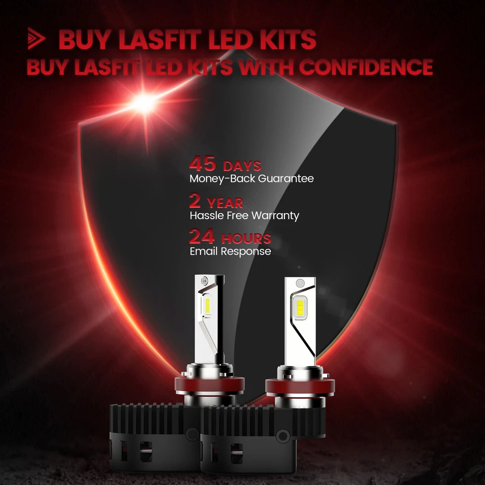 LASFIT Custom H11 LED Headlight Low Beam White For Jeep Grand Cherokee 2017-2022 - Image 3 of 4