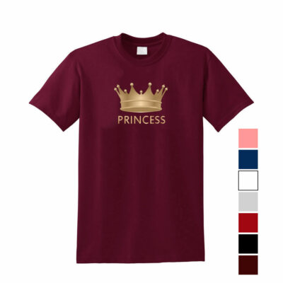 Kinder Prinzessin Tshirt Unisex 3 - 13 JAHRE Royal Gold Crown Royalty