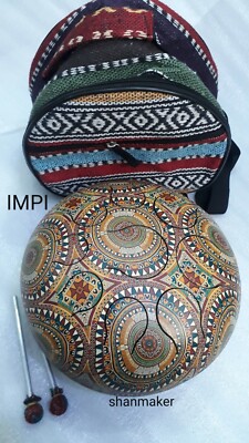 Tongue Drum/Handpan/steel drum, indian rangoli art designed10'' amazing resonance