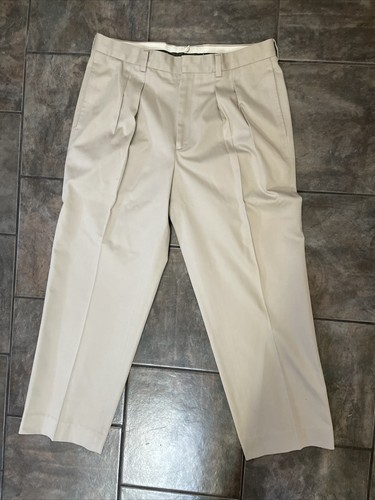 L.L. Bean Pleated Chino Khaki Pants 