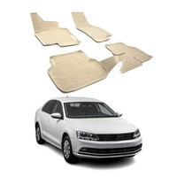 Omac Gummimatten FußMatten FüR VW Jetta 2011-2018 TPE Automatten Beige 4X