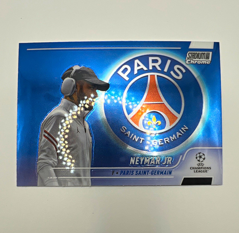 Topps 2022 Stadium Club Chrome UEFA Champions League Neymar Jr PSG Card #100