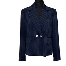 Harve Bernard Pinstripe Blue White Blazer Size 12
