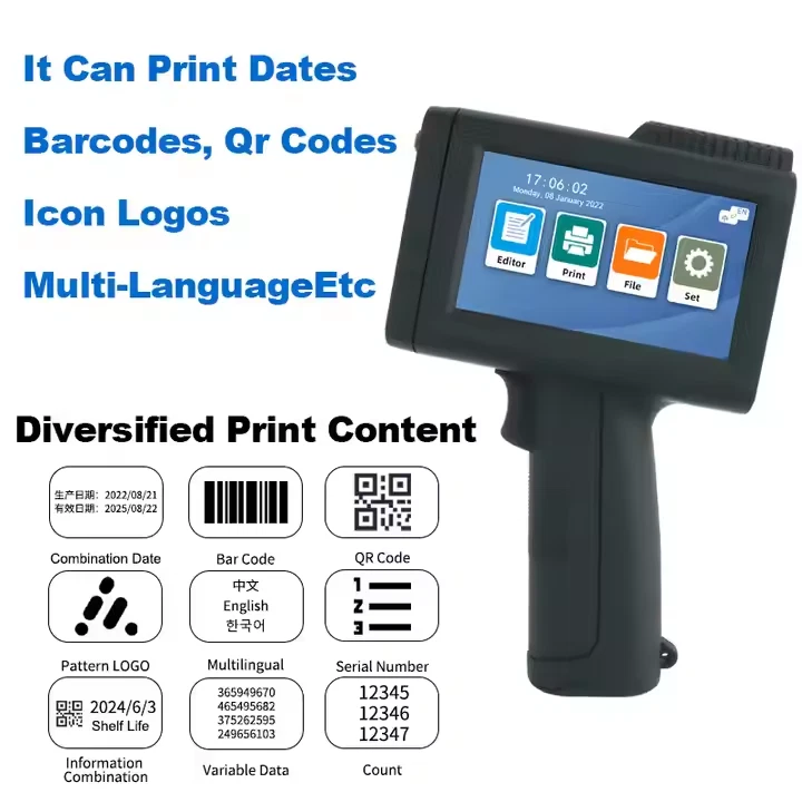Portable Smart Handheld Thermal Lnkjet Printer Expiry Date Coding Barcode - Image 3 of 4
