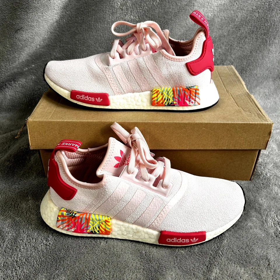 Adidas NMD_R1 Women’s 8 Pink Floral Sneakers Running Shoes Boost Lifestyle - Image 2 of 4