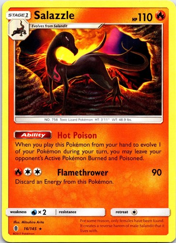 Salazzle 16/145 Rare Guardians Rising Pokemon NM