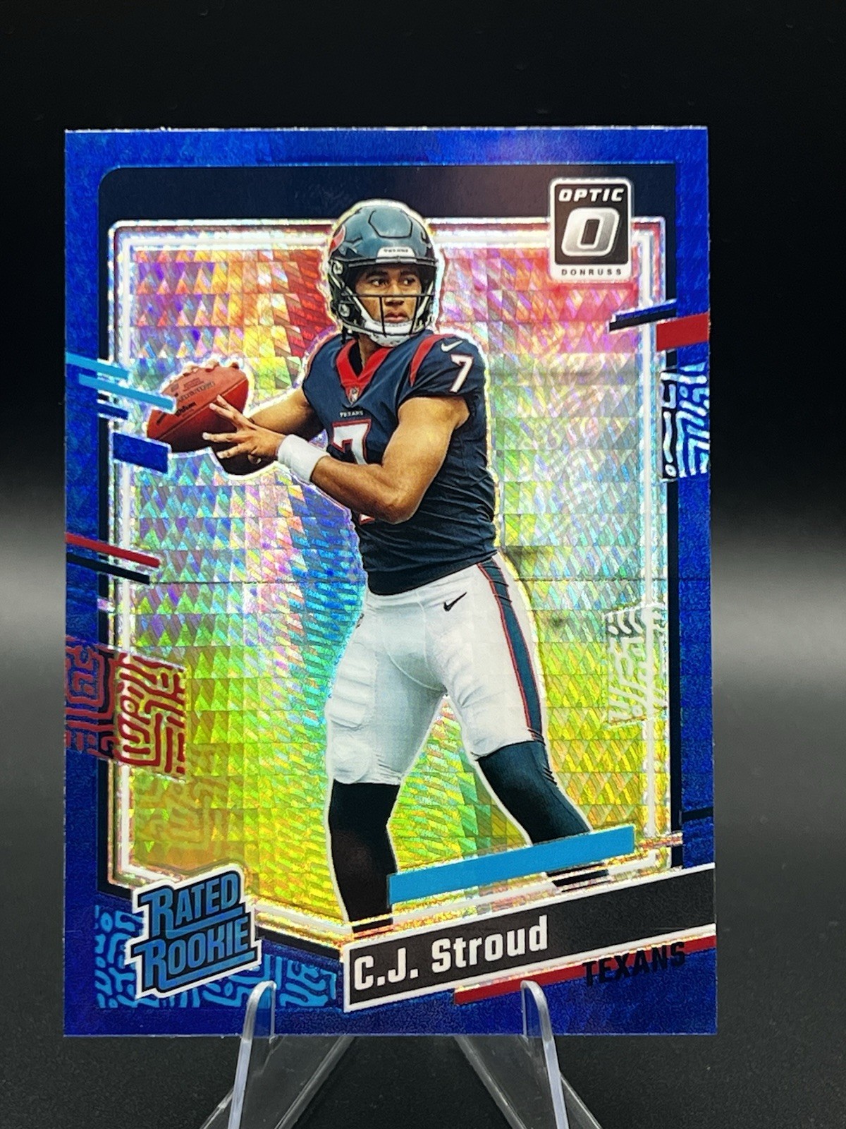 2023 Panini Donruss Optic - Rated Rookie C.J. Stroud #244 Blue Hyper Prizm (RC)