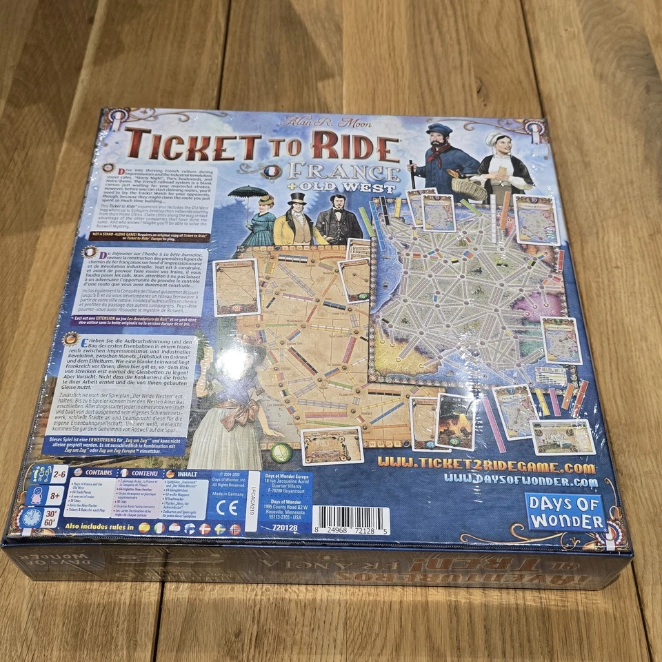 Days of Wonder Ticket to Ride FRANCE/OLD WEST Board Game EXPANSION. Sealed. - Image 2 of 3