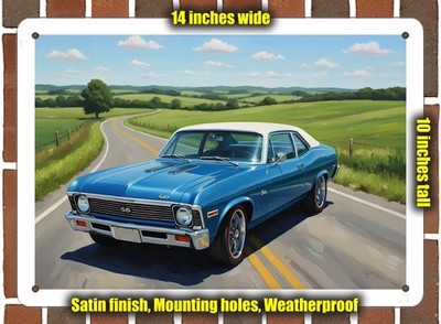 Metal Sign - 1968 Chevrolet Nova 1 Oil Painting - 14x10