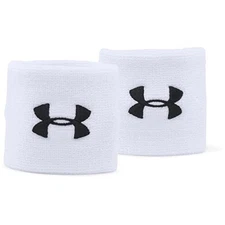 Under Armour Men's 3-inch Performance Wristband 2-Pack   White (100)/Black  One