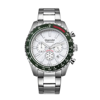 Gigandet Herren Chronograph Edelstahl Datum Silber - Chrono King G28 - G28-004