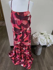 Nine West Colorful Maxi Sundress Pre-loved Great Condition Adjustable Straps SzL