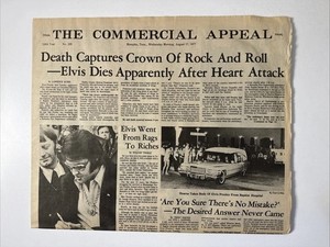 Elvis Presley - THE COMMERCIAL APPEAL Death Newspaper August 17, 1977 - 12 pages