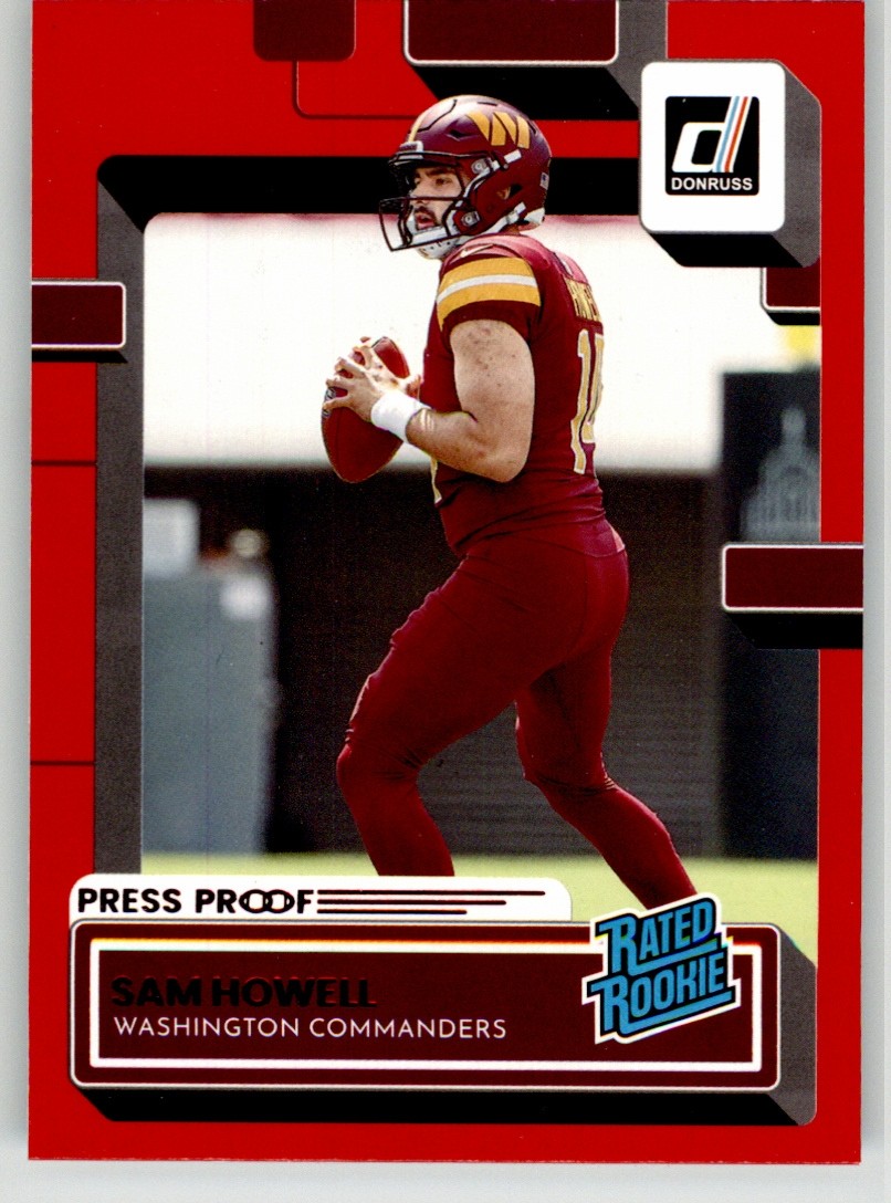 Sam Howell 2022 Donruss Red Press Proof 305 Washington Commanders Rookie