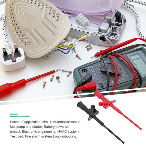 2 Pcs Multimeter Clip Voltage Probes Insulated Wire Electric Test - Picture 7 of 12