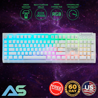 Razer BlackWidow V4 Pro USB-C Tactile Clicky Green Switch Mechanical Keyboard  