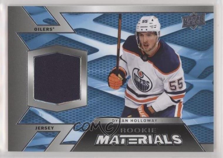 2022-23 Upper Deck Series 2 Rookie Materials Dylan Holloway #RM-DH RC q2c