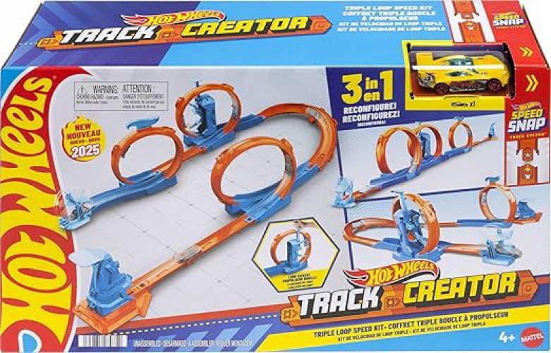 Hot Wheels Speed Snap Track Creator Triple Loop Speed Kit | eBay