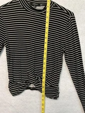 Ambiance Shirt Womens Medium Striped Long Sleeve Crewneck Stretch Top