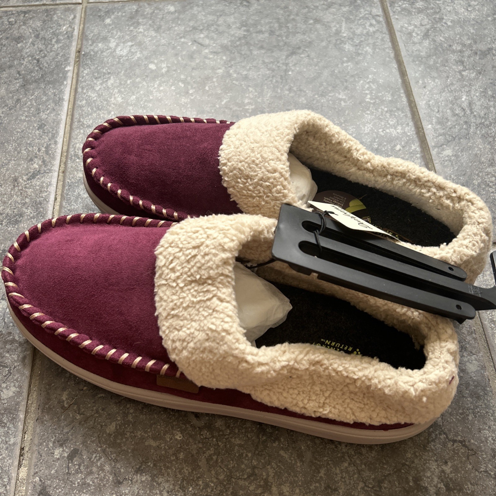 SAOLA Pantofole Dearfoams donna taglia grande 10 comode zoccoli suola rigida marrone beige