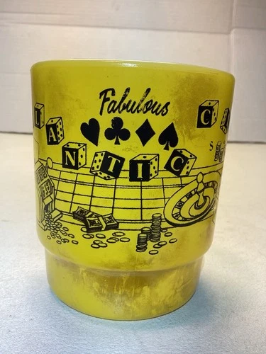 Vintage Anchor Hocking USA Oven-Proof 312 Yellow ‘Fabulous Atlantic City’ Mug