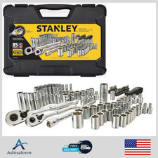 SAE Metric 85-Piece Mechanics Tool Set Ratchet & Socket 1/4 in 3/8 in Drive