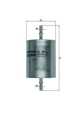 Fuel Filter Fits Ford Mondeo Transit MAHLE KL 409