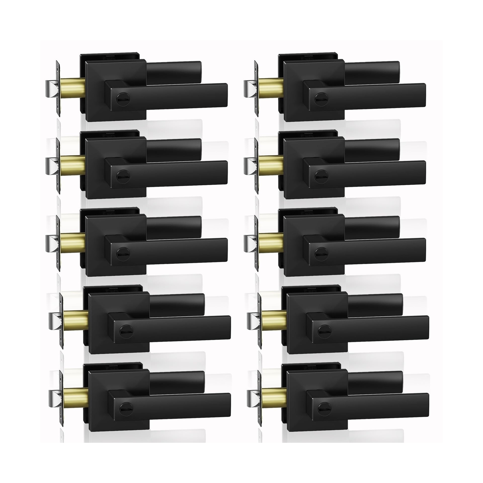 Privacy Door Lever, Matte Black Door Handle Heavy Duty, Keyless Door Knobs fo...-image