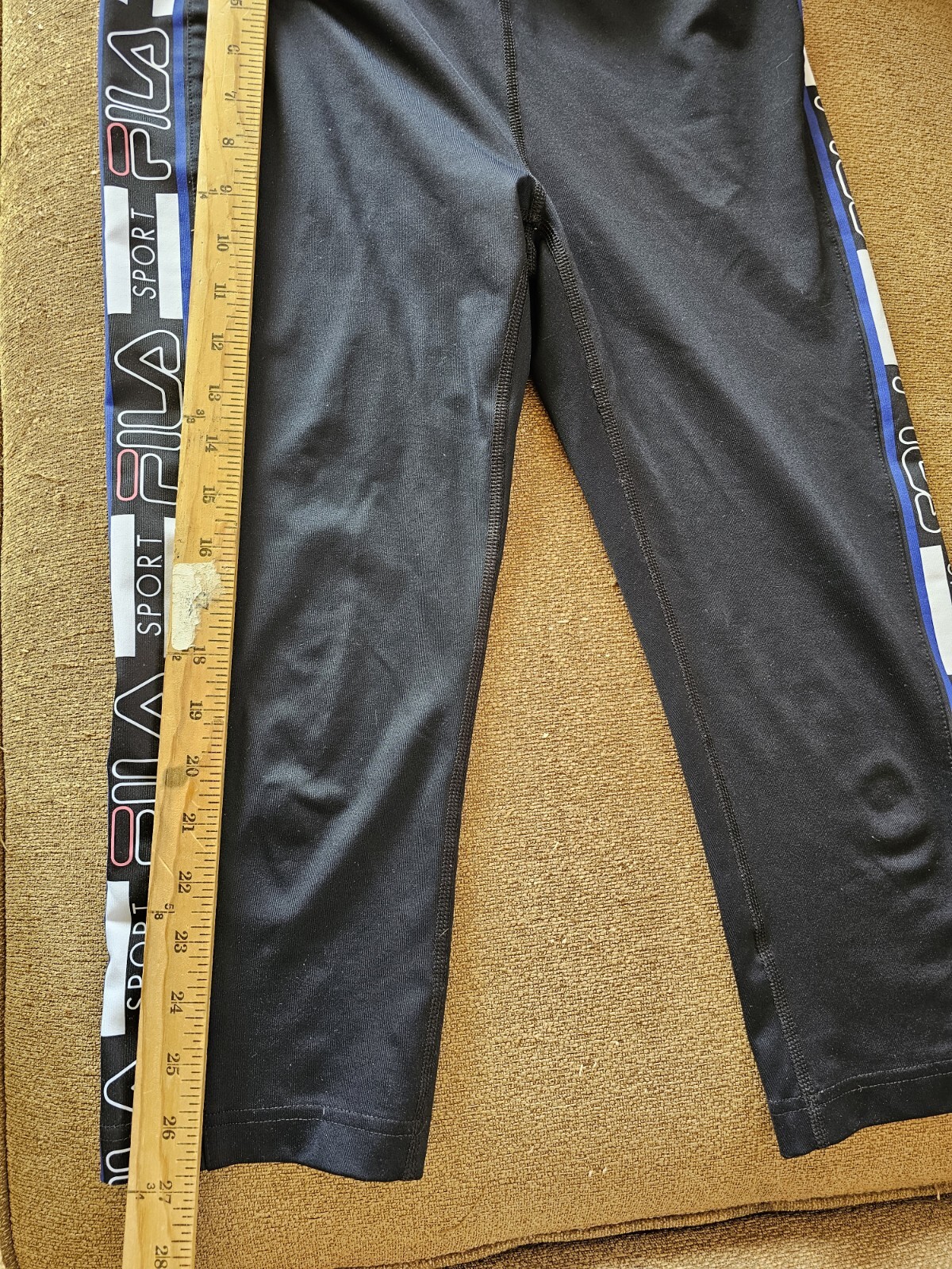 Pantaloni Capri Fila Sport Running Donna Taglia Small Nero Scuro Atletica Performance