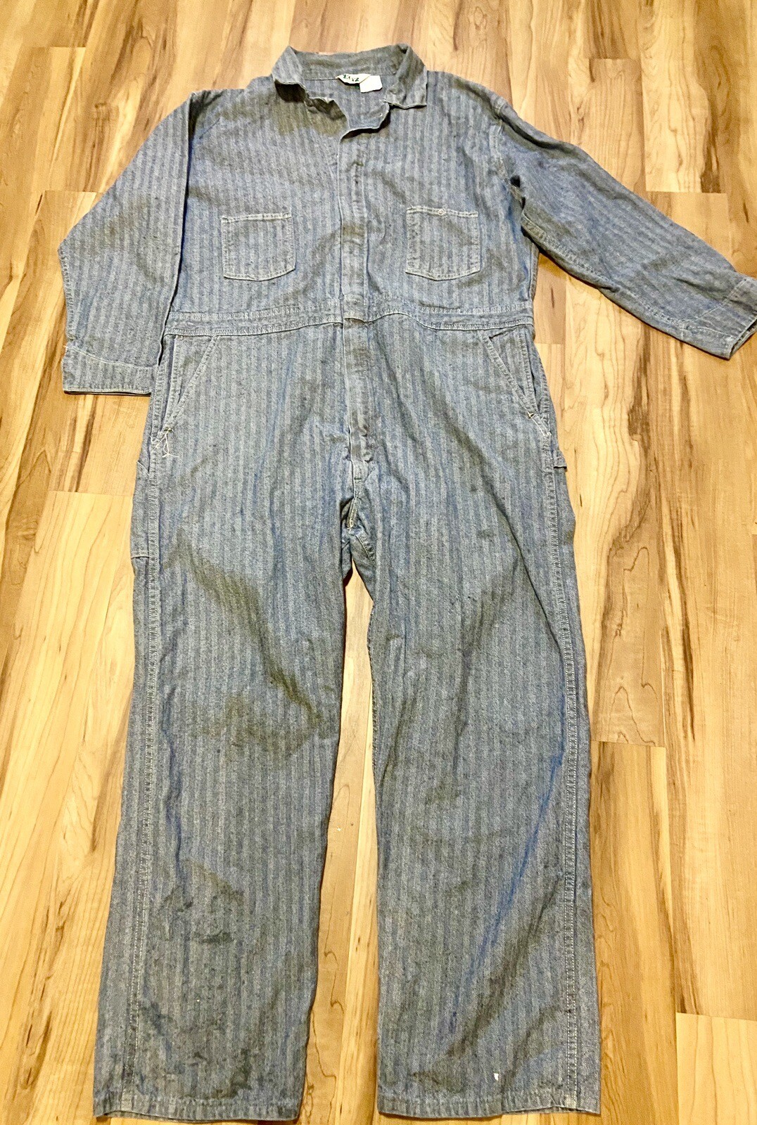 Vintage Key Herringbone Striped Coveralls Size 50 Sh… Gem