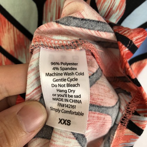 Túnica LulaRoe Irma Talla XXS Chevron Espina de Arenque Colorida Blusa Naranja Azulada Nueva con Etiquetas - Imagen 5 de 6