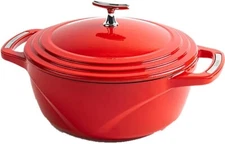 Lodge U6ID400 6 Qt. Enameled Cast Iron Dutch Oven (Cherry On Top)