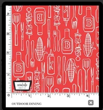 Michael Miller Fabrics~Outdoor Dining~Red~Best BBQ Ever~CX10545~ By the Yard