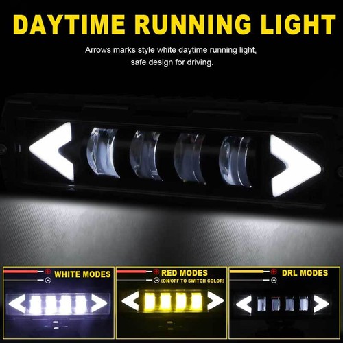 2X 6inch LED Work Light Bar Spot Pods Fog Driving Lamp Offroad Truck Amber White - Picture 9 of 14