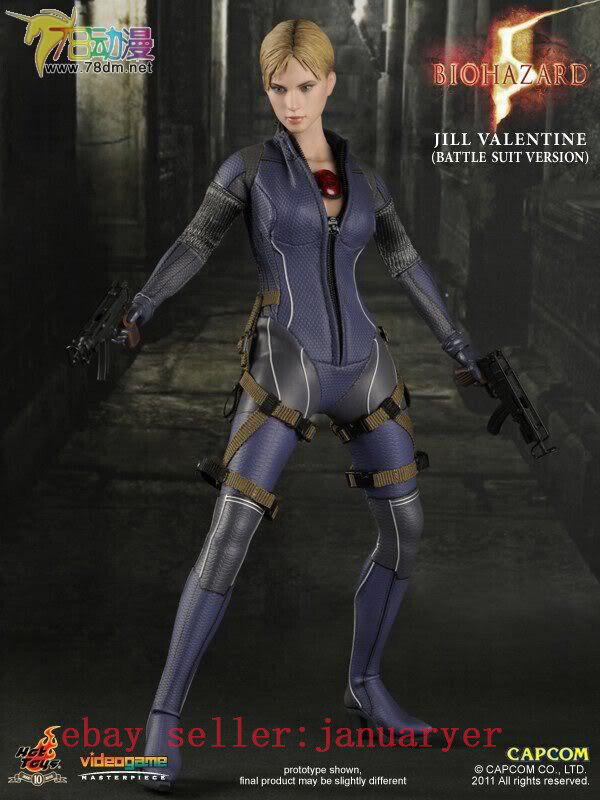 HOT TOYS VGM13 RESIDENT EVIL 5 JILL VALENTINE BATTLE SUIT VER 1/6 FIGURE  NEW U.S