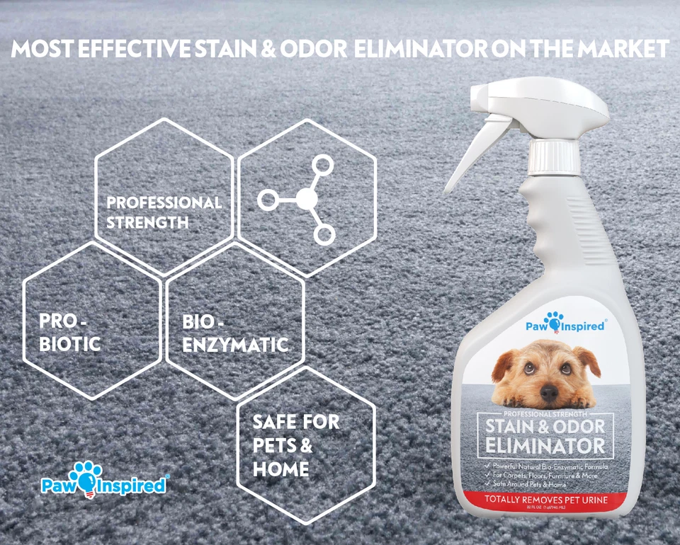 Paw Inspired Pet Urine Stain Odor Remover Enzyme Cleaner Spray for Dog Cat 32oz - Image 3 of 4