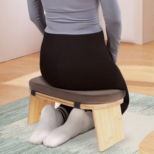 Foldable Bamboo Meditation Bench, Meditation Stool-Prayer Kneeler Chair for Yoga