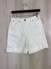 Jones New York Very Pale Mint White Cotton Womens Shorts Size 6-11566
