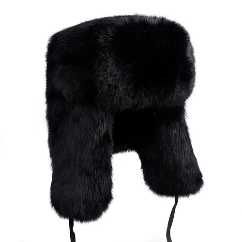 Sombrero de trampero de piel de conejo real para hombre invierno ruso Ushanka sombrero de aviador oreja - Imagen 18 de 24
