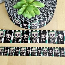 5/8, 7/8  1.5" 1 YD Beetlejuice Grosgrain Ribbon Halloween Horror Movie Ribbon