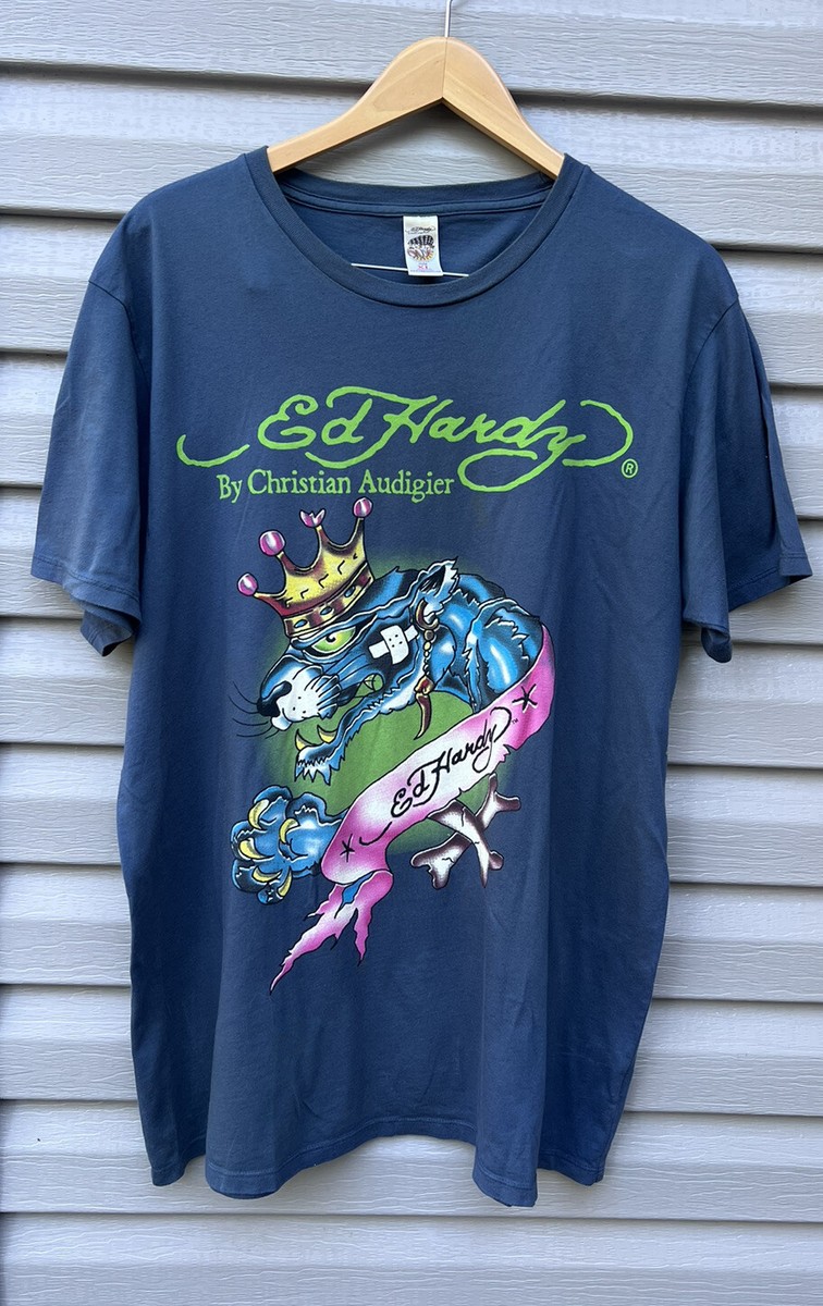 Rare Vintage Ed Hardy by Christian Audigier Dragon Crown t-shirt