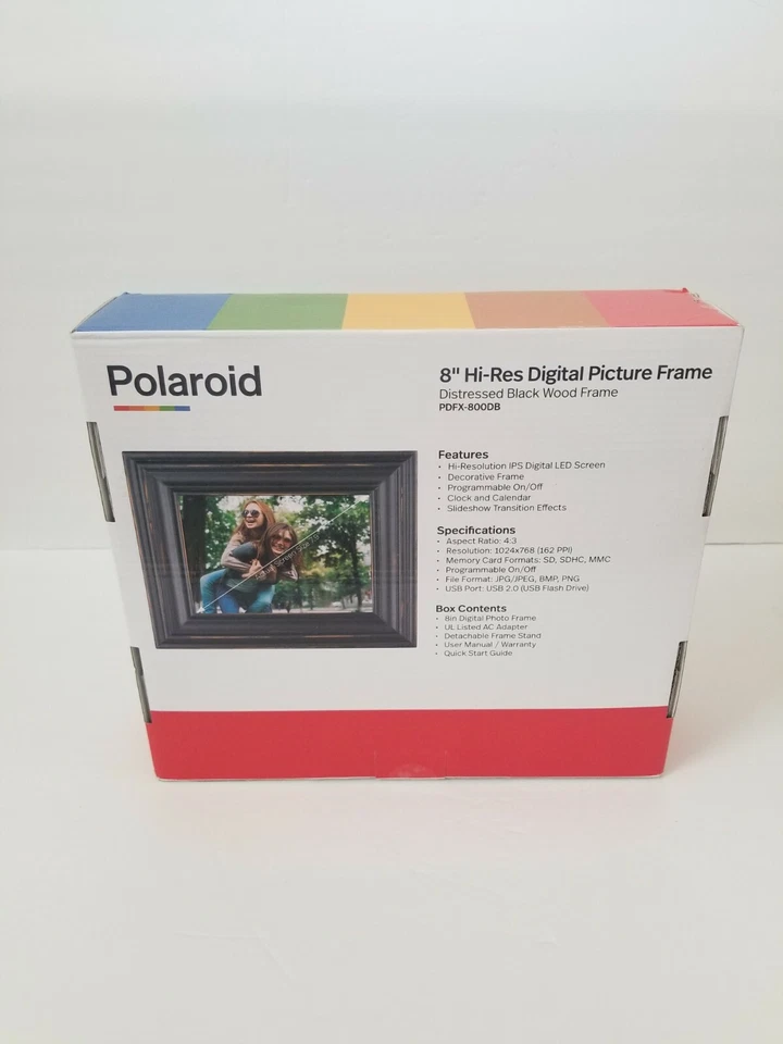 8" Digital Photo Frame Distressed Black - Polaroid  - Image 2 of 4