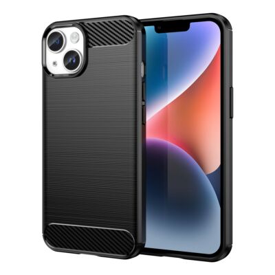 Handyhülle Schutz Case für Apple iPhone 15 Cover Tasche Etuis Carbon Bumper Neu