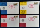 Isle of Man 1974 Vagabonds RUFC Set of 4 First Day Covers with Red Handstamps