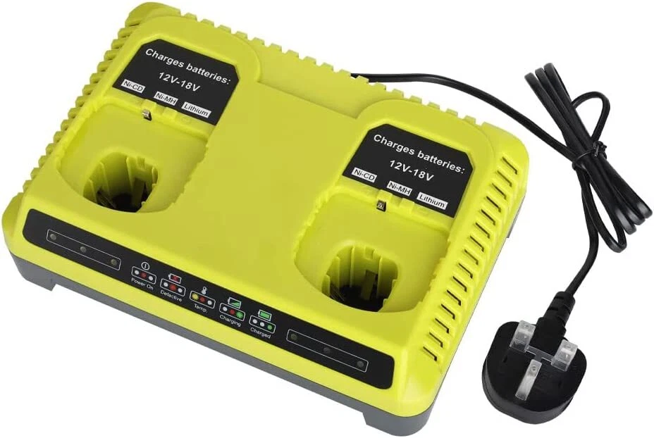 P117 2 Ports Dual Chemistry Battery Charger for Ryobi One Plus Li