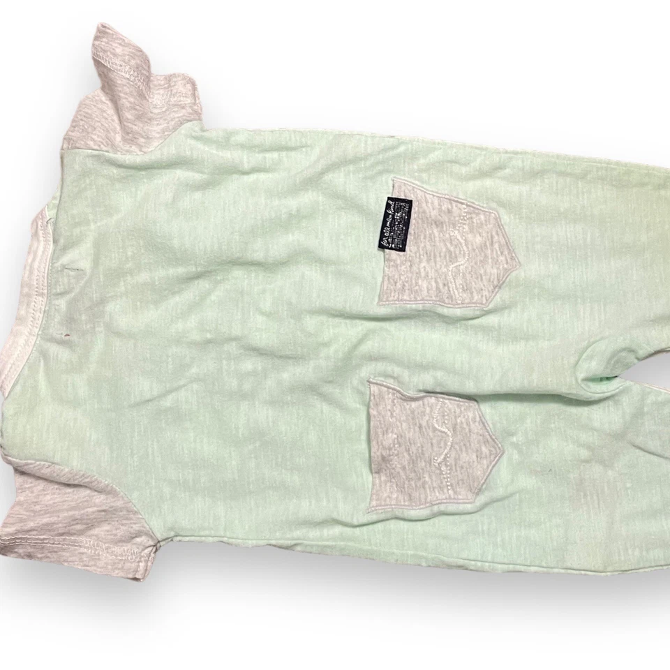 7 For All Mankind Jumpsuit Baby Boy 3-6 Months Green One Piece Coverall Pocket - Image 3 of 4