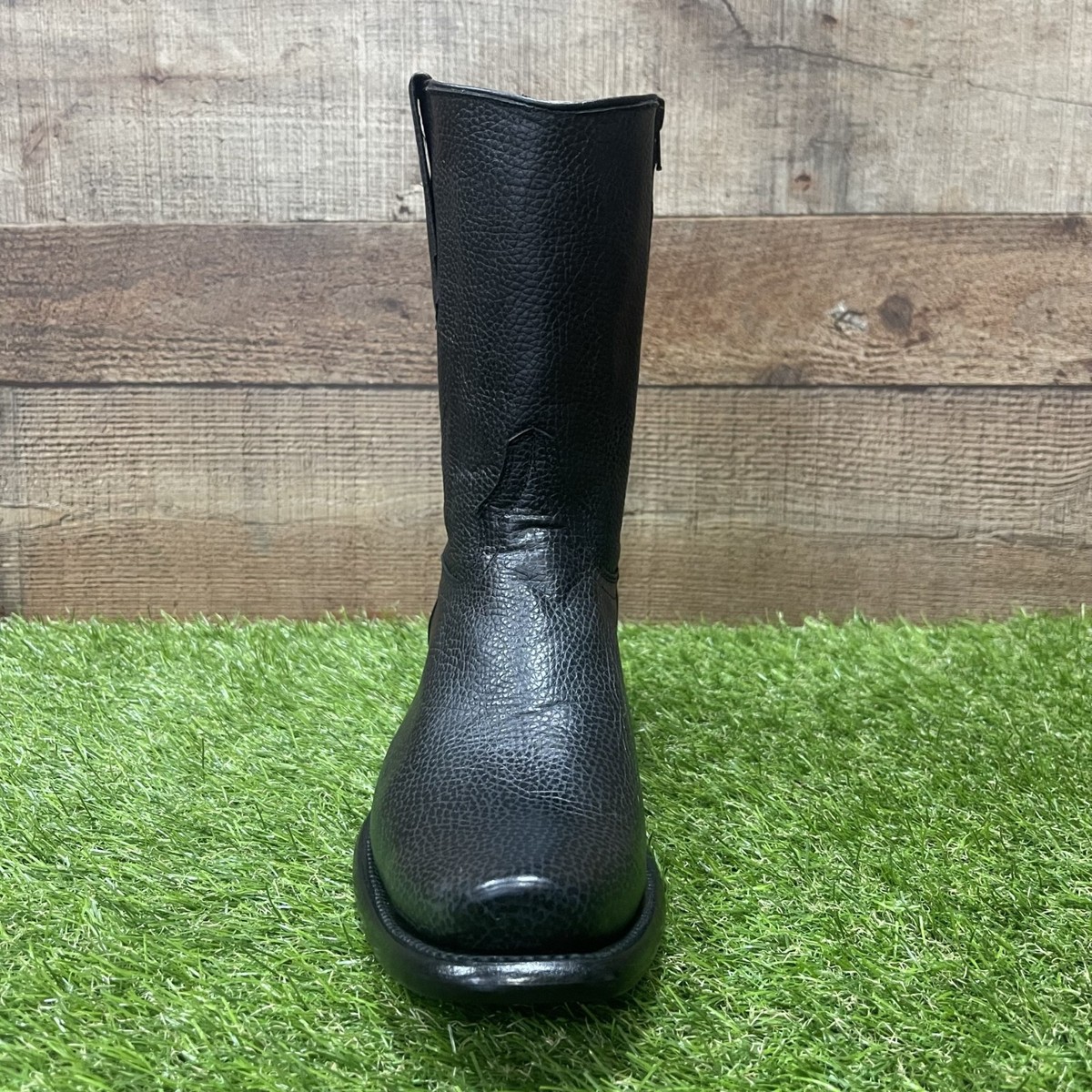 Mens Zipper WESTERN COWBOY Leather BLACK Boots BOTA Vaquera  display picture 1