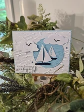 STAMPIN UP CARD KIT- SAILBOAT YOU'RE PRETTY WONDERFUL Makes 4-Set #25.390