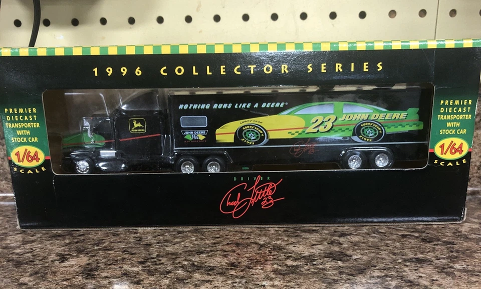 1:64 Scale John Deere Motorsports Transporter With Stock Car #23 Chad Little - Image 4 of 4