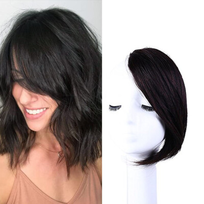 Invisible Side Bang/Fringe 100% Human Hair Extensions All Hand-tied Real Hair